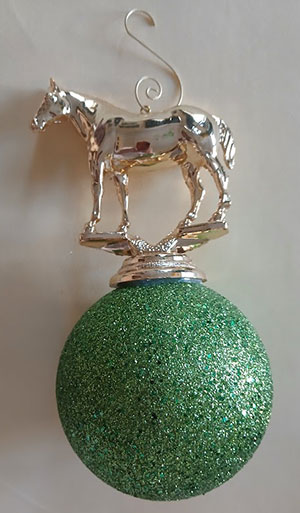 Gold & Sparkly Green Horse Ornament Gold & Sparkly Green Horse Ornament