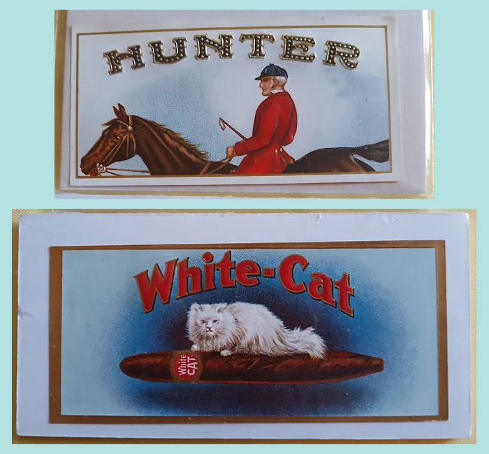 Vintage Hunter Horse and White Cat Cigar Labels Vintage Hunter Horse and White Cat Cigar Labels