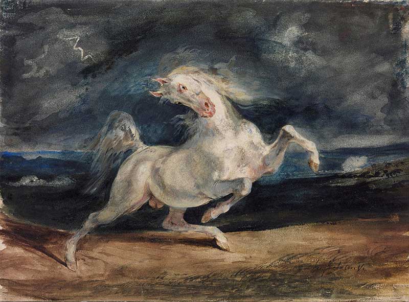 Eugène Delacroix, Horse Frightened by Lightning, 1825-29 (photo credit © Delacroix/Wiki Commons) Eugène Delacroix, Horse Frightened by Lightning, 1825-29 (photo credit © Delacroix/Wiki Commons)