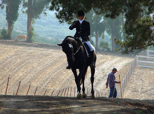 Diana DuPont riding Blackie