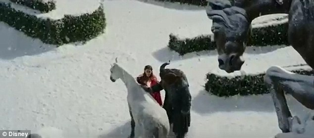 The Beast pats Belle’s horse Philippe, Beauty and the Beast, 2017, photo courtesy of Disney The Beast pats Belle’s horse Philippe, Beauty and the Beast, 2017, photo courtesy of Disney