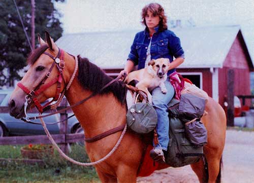 Melissa, her horse Rainy, and her dog Gypsy Melissa, her horse Rainy, and her dog Gypsy