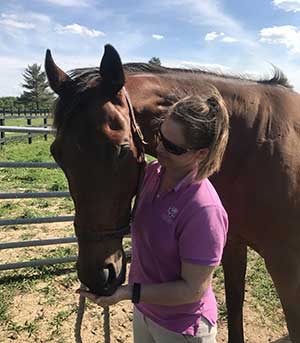 Dr. Metcalfe with her off the track Thoroughbred Dr. Metcalfe with her off the track Thoroughbred