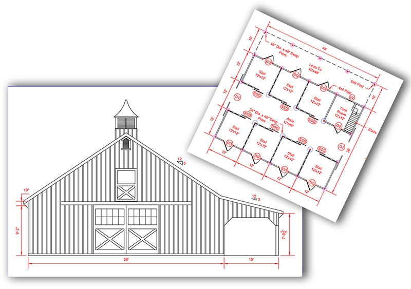 Horse Barn Plans - courtesy of Horizon Structures Horse Barn Plans - courtesy of Horizon Structures
