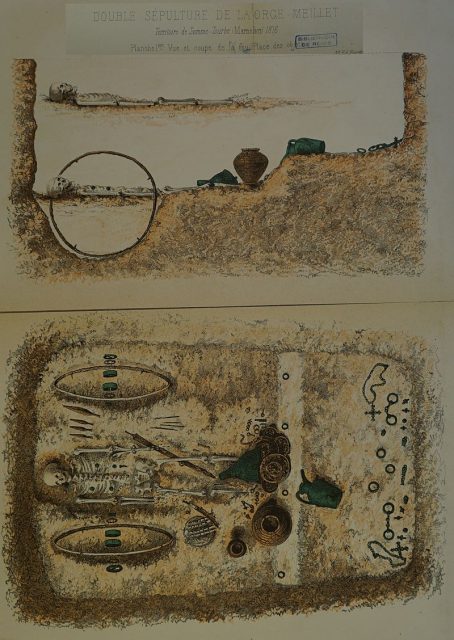 Illustration of a chariot burial. Illustration of a chariot burial.