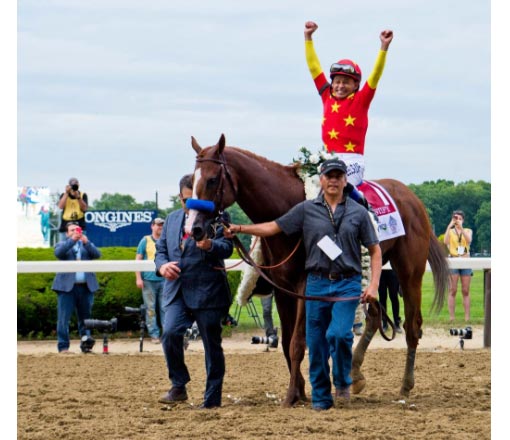Jockey Mike Smith celebrates the win with Justify. (Eclipse Sportswire) Jockey Mike Smith celebrates the win with Justify. (Eclipse Sportswire)