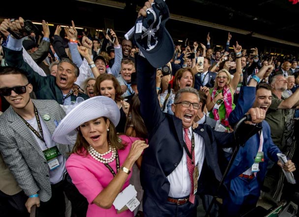 Justify's owners and friends celebrate the win. (Eclipse Sportswire) Justify's owners and friends celebrate the win. (Eclipse Sportswire)