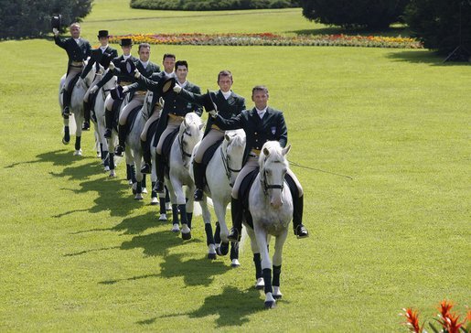 Lipizzaner horses parade during a ceremony at the White House in 2008. (Image source: WhiteHouse.gov) Lipizzaner horses parade during a ceremony at the White House in 2008. (Image source: WhiteHouse.gov)
