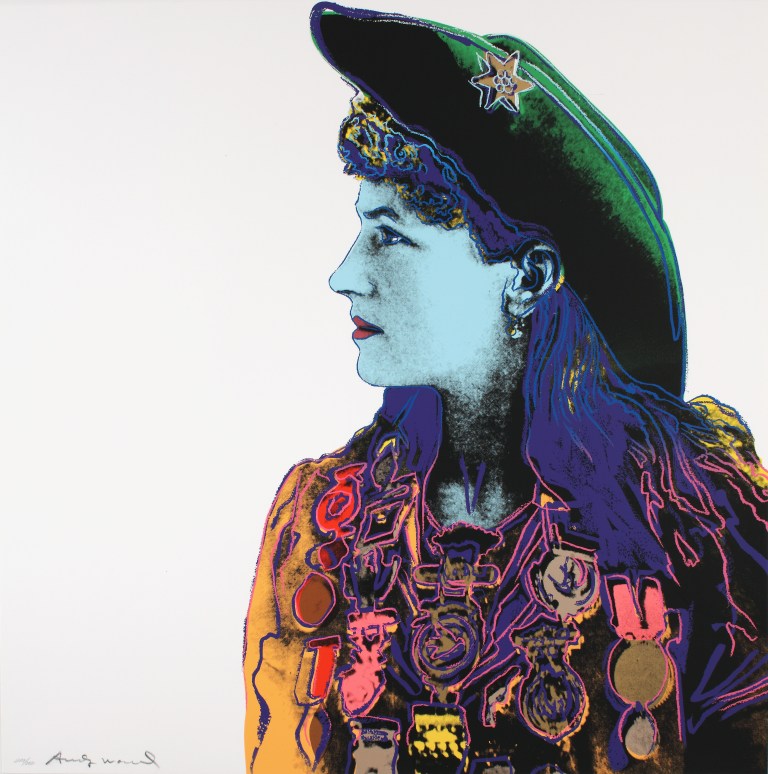 Andy Warhol, Cowboys and Indians: Annie Oakley, 1986 The Andy Warhol Museum, Pittsburgh; Founding Collection, Contribution The Andy Warhol Foundation for the Visual Arts, Inc. 1998.1.2493.2 Andy Warhol, Cowboys and Indians: Annie Oakley, 1986 The Andy Warhol Museum, Pittsburgh; Founding Collection, Contribution The Andy Warhol Foundation for the Visual Arts, Inc. 1998.1.2493.2