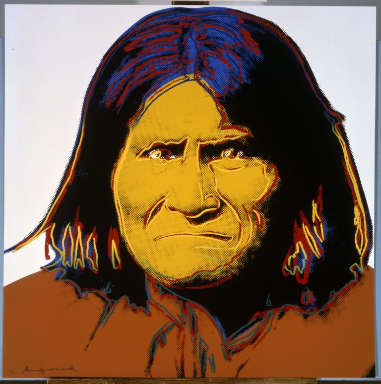 Andy Warhol, Cowboys and Indians: Geronimo, 1986 The Andy Warhol Museum, Pittsburgh; Founding Collection, Contribution The Andy Warhol Foundation for the Visual Arts, Inc. 1998.1.2493.8 Andy Warhol, Cowboys and Indians: Geronimo, 1986 The Andy Warhol Museum, Pittsburgh; Founding Collection, Contribution The Andy Warhol Foundation for the Visual Arts, Inc. 1998.1.2493.8