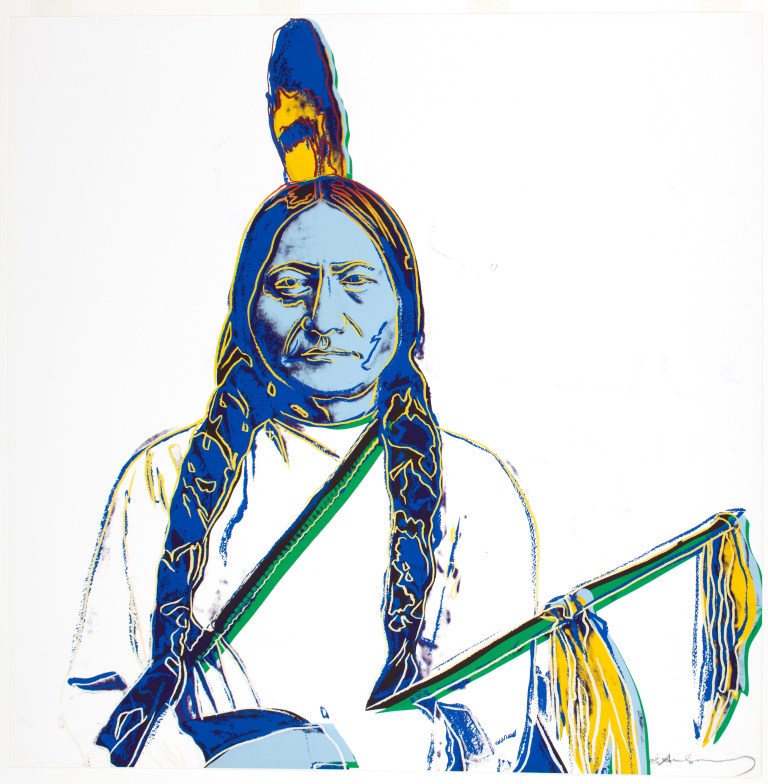 Andy Warhol, Cowboys and Indians: Sitting Bull, 1986 The Andy Warhol Museum, Pittsburgh; Founding Collection, Contribution The Andy Warhol Foundation for the Visual Arts, Inc. 1998.1.2494.4 Andy Warhol, Cowboys and Indians: Sitting Bull, 1986 The Andy Warhol Museum, Pittsburgh; Founding Collection, Contribution The Andy Warhol Foundation for the Visual Arts, Inc. 1998.1.2494.4
