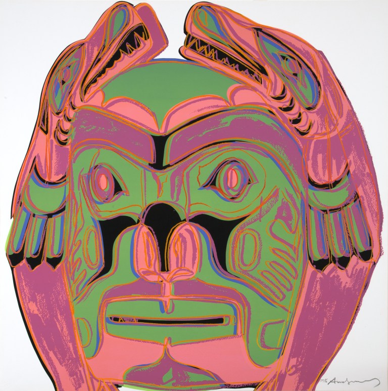 Andy Warhol, Cowboys and Indians: Northwest Coast Mask, 1986 The Andy Warhol Museum, Pittsburgh; Founding Collection, Contribution The Andy Warhol Foundation for the Visual Arts, Inc. 1998.1.2494.8 Andy Warhol, Cowboys and Indians: Northwest Coast Mask, 1986 The Andy Warhol Museum, Pittsburgh; Founding Collection, Contribution The Andy Warhol Foundation for the Visual Arts, Inc. 1998.1.2494.8